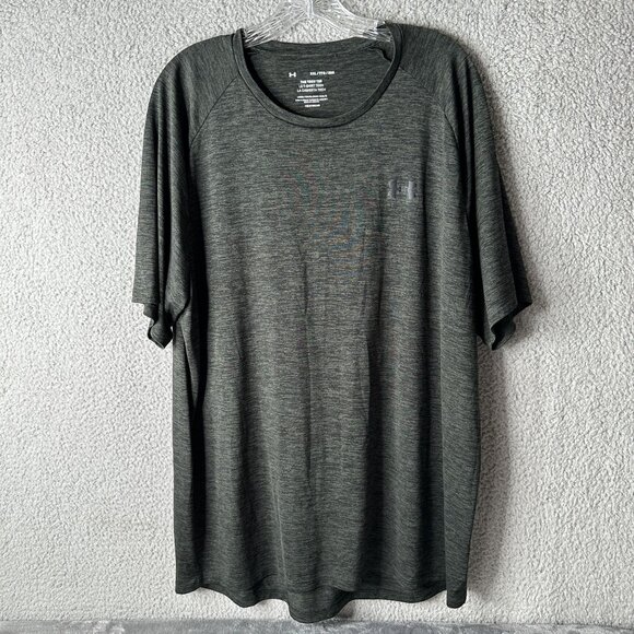 Under Armour HeatGear Tech Tee Loose Fit T-Shirt Mens XXL Heathered Green - Picture 1 of 9